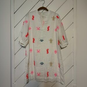 Lilly Pulitzer White Mini Dress with Pink and Red Accents